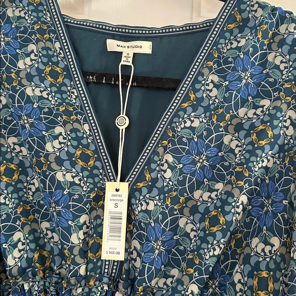 NWT Max Studio floral print long sleeve boho dress small - Picture 7 of 7